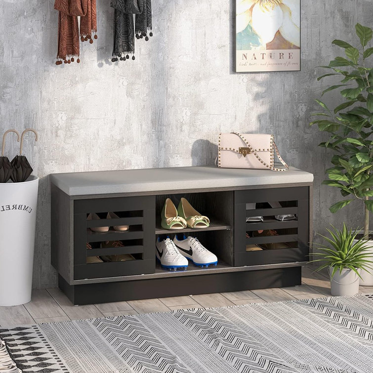 Storage bench with cushion for bedroom deals